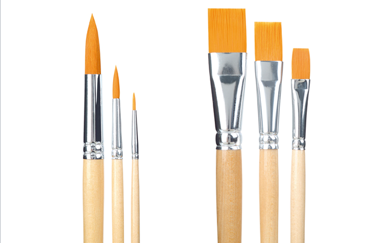 synthetic brushes round and flat- kolibri "Primus" series