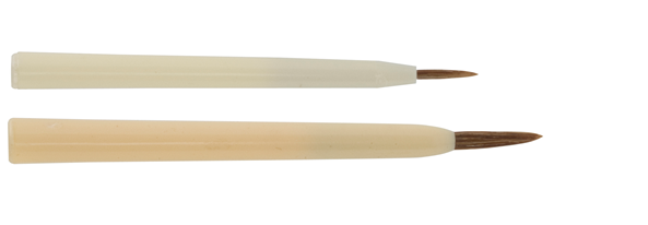 brushes for ceramic and porcelain painting made of light brown ox ear hair with fine tips