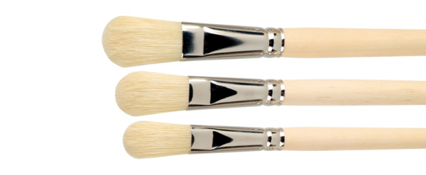 flat- oval oil paint bristle brushes