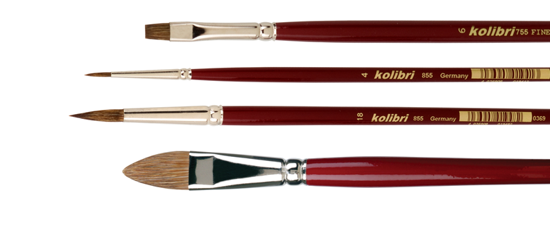 brushes for oil painters made of cuttle ear hair