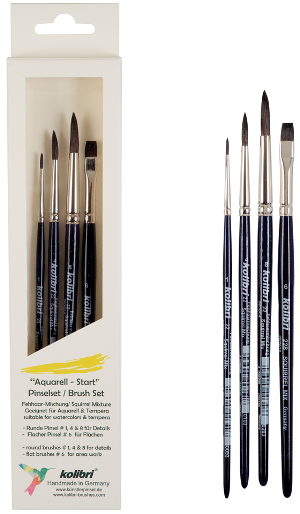 paint brush kit for watercolours and tempera